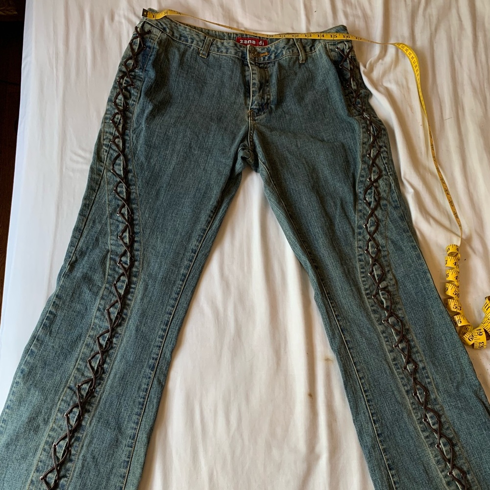 Vintage lace up jeans